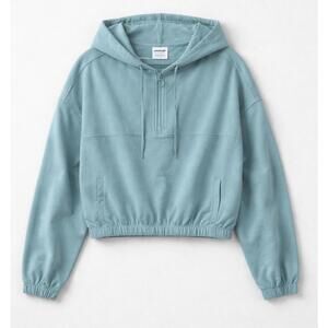 Avia Light Blue Half-Zip Hoodie Sweatshirt Size L (12-14)